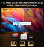 VIIV – Vidéo Projecteur Smart 1080P 900 ANSI Lumens, Autofocus Intelligent, Son Stéréo 3D 8W, Wi-Fi & Bluetooth, Compatible 4K - Image 12
