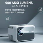 VIIV – Vidéo Projecteur Smart 1080P 900 ANSI Lumens, Autofocus Intelligent, Son Stéréo 3D 8W, Wi-Fi & Bluetooth, Compatible 4K - Image 2